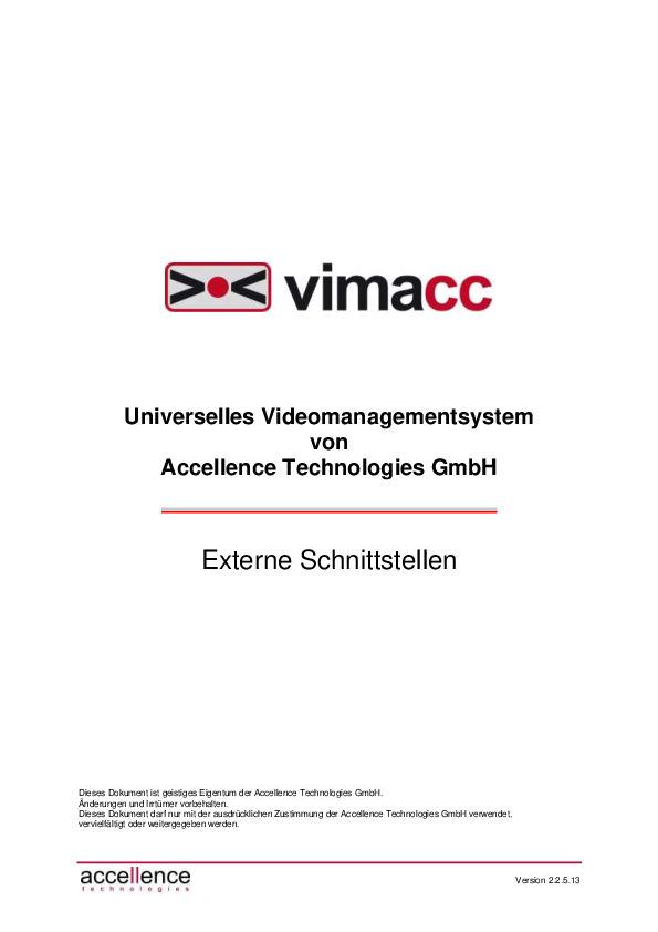 Die vimacc Systemdokumentation für Schnittstellen zum Download.
