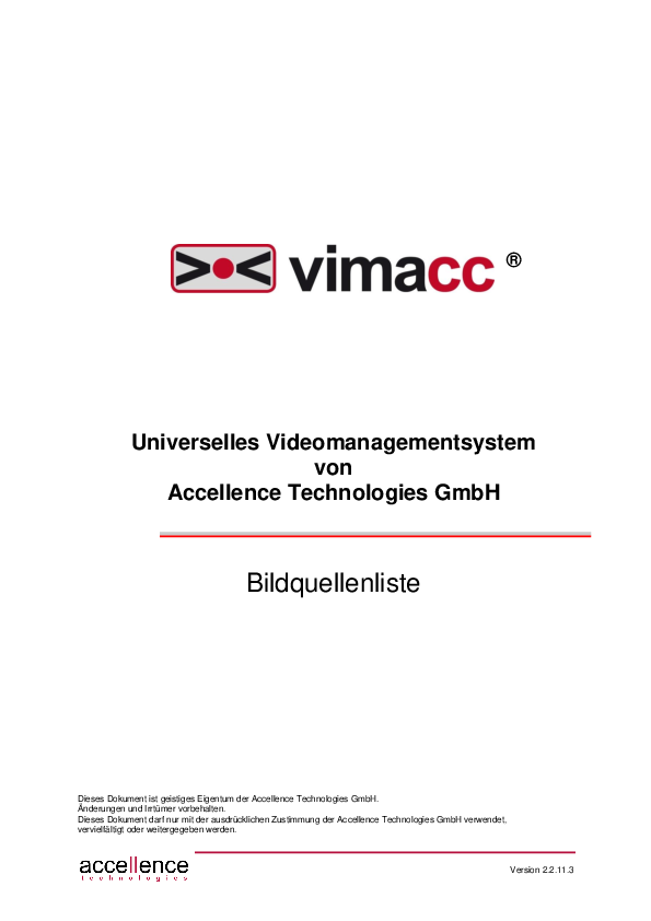 Die Bildquellenliste des VMS als Download.